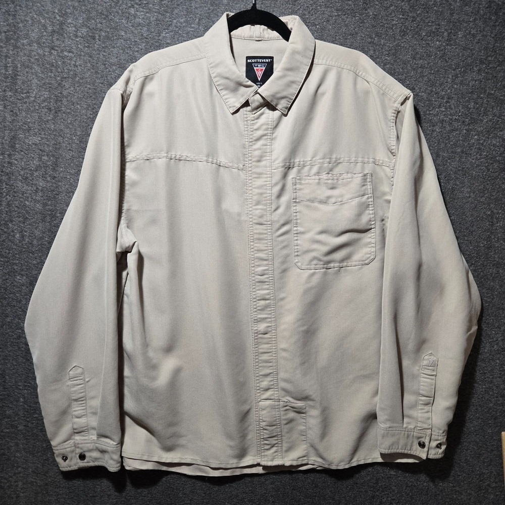 SCOTTeVEST Mens Tec Shirt XL Travel Utility Hidden Pockets Concealed Carry Work
